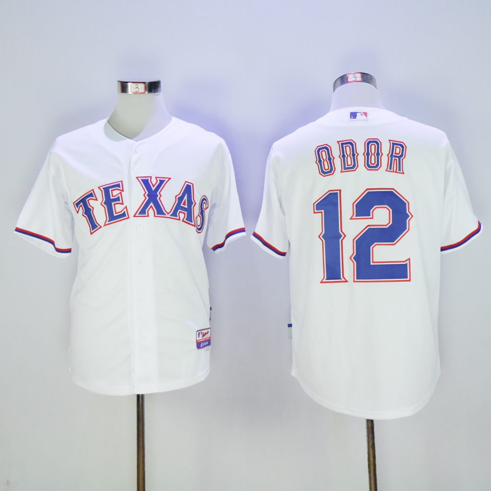Men Texas Rangers 12 Odor White MLB Jerseys